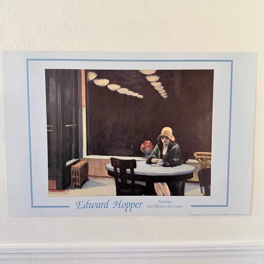 EDWARD Hopper Poster Art Print Museum Reflections Des Moines Art Center 36x24”